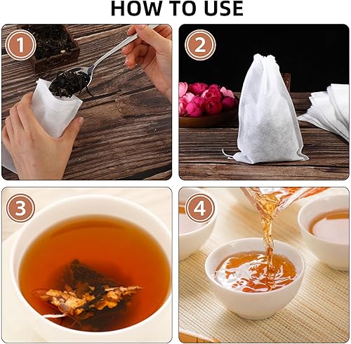 Miniatura 4 de Bolsas de café frío, 100 unidades desechables de filtro de polvo de café, bolsas de transporte con cordón fino para café helado, té caliente,