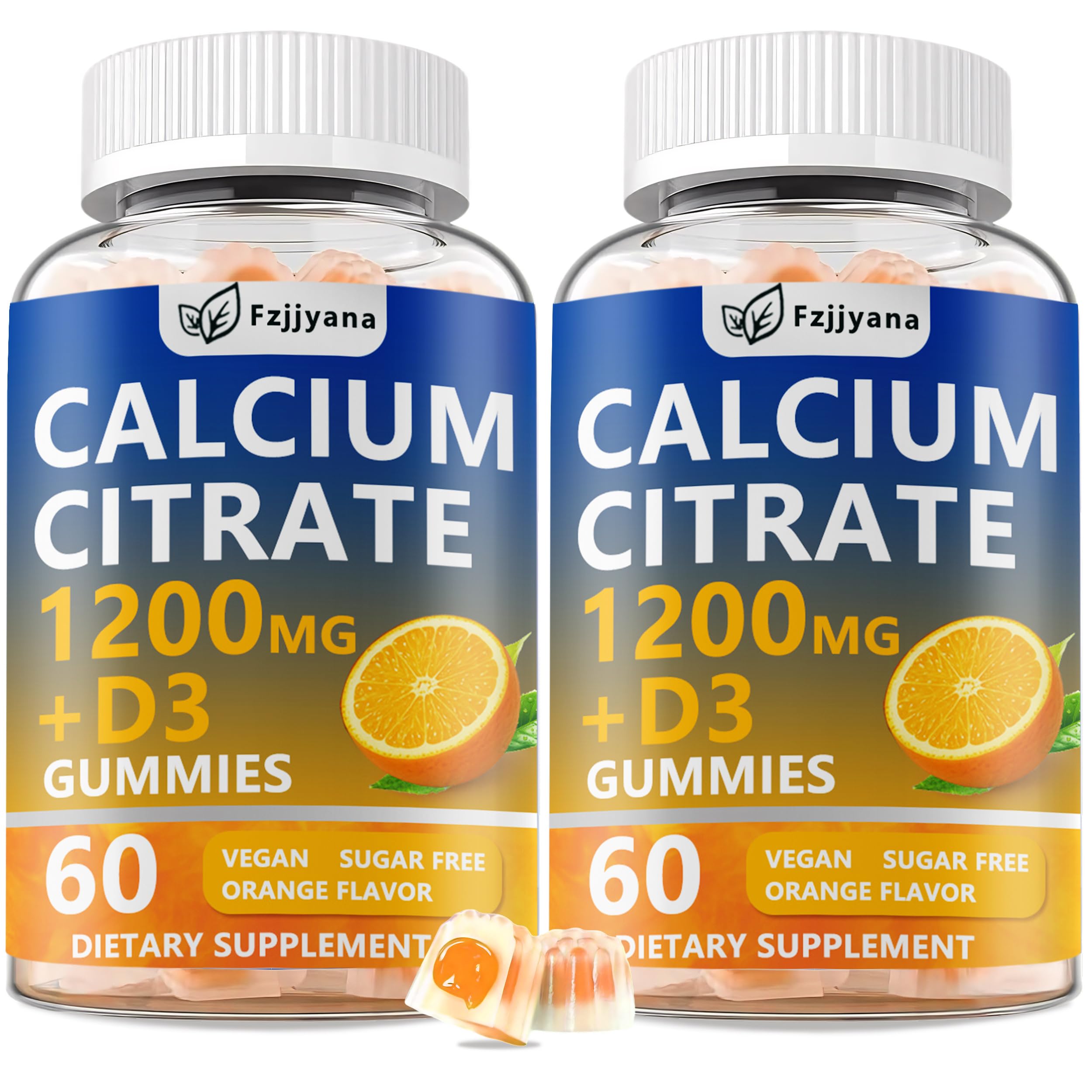 Photo 1 of (2 Pack) Calcium Citrate with Vitamin D3 Gummies, 1200 mg Calcium Supplement for Women & Men, Supports Bone, Muscle & Teeth Health, Liquid-Filled Gummies with 5X Faster Absorption, Vegan - 120 Count