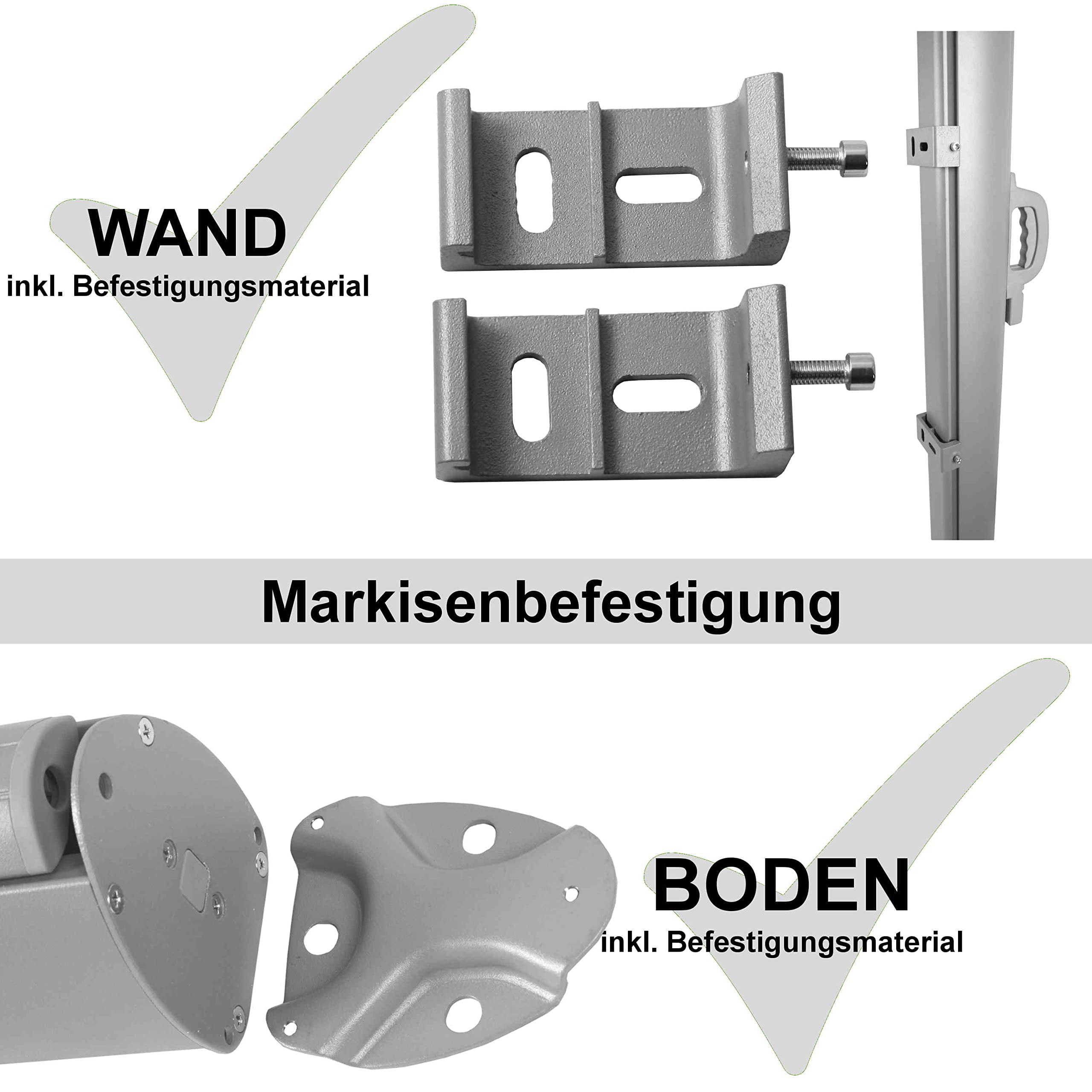 vanvilla Seitenmarkise 180x300 cm ausziehbar Sichtschutz Terrasse Sonnenschutz Terrasse Windschutz Terrasse Seiten Markise Boden- oder Wandmontage Balkon Sonnenschutz Grau/Anthrazit