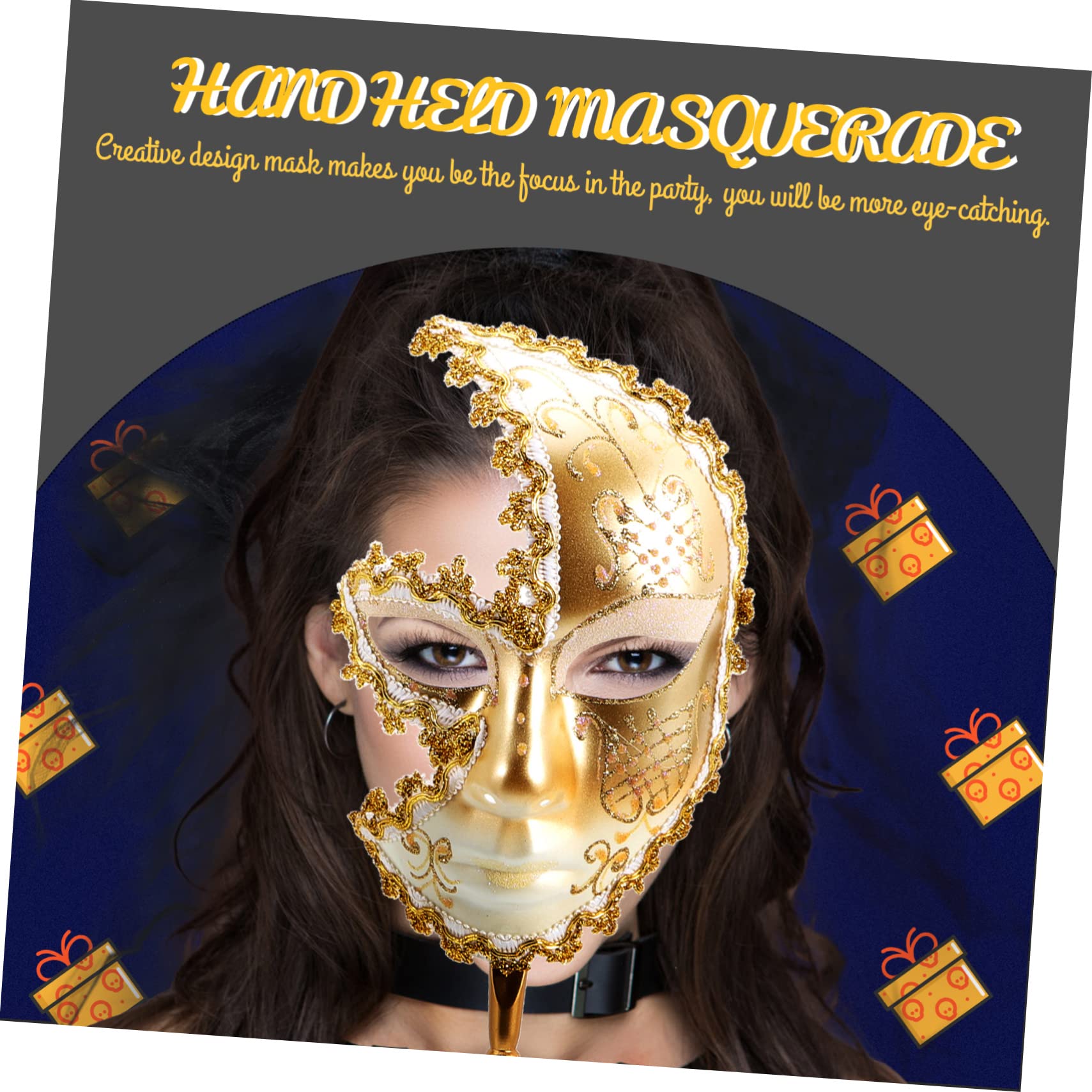 KESYOO Venetian Mask Face Retro Decor Decoration Party Supplies Halloween Costumes Apparel Costumes Prank Plaything Party present Cosplay Supplies Plastic White