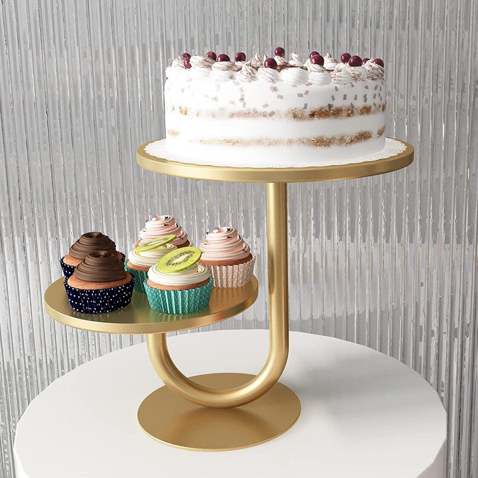 Kuchenausstellungsständer 2-stufig Cupcake Stand Nachmittag Tea Party Runde Teller, Die Platten Für Partys Hochzeitstorte Servieren