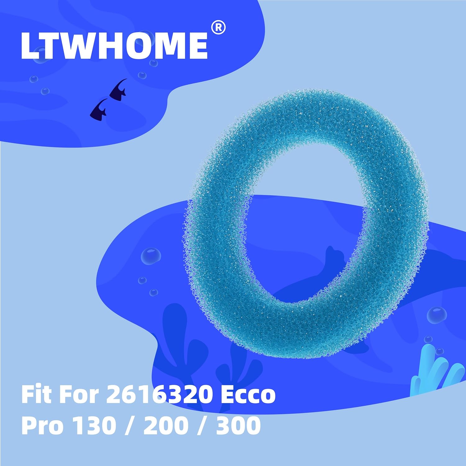 LTWHOME Fine and Coarse Foam Filter Pad Fit for Eheim 2616320 Ecco Pro 130/200 / 300 (Pack of 3 Sets)