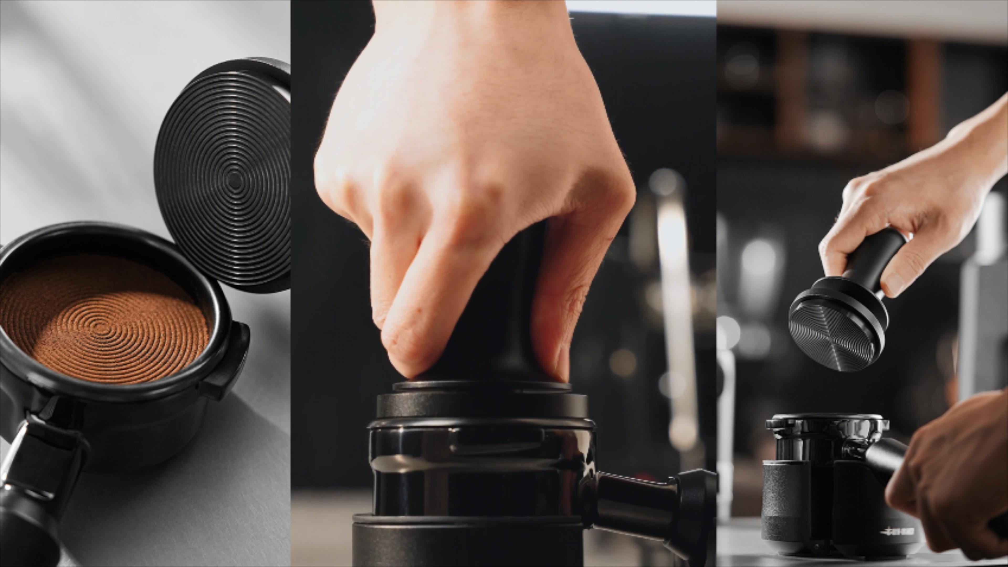 MHW-3BOMBER Kaffee-Tamper 2.0 Titan – Mit Sound-Feedback, 58,35 Mm, 3 Federn Für Konstanten Druck