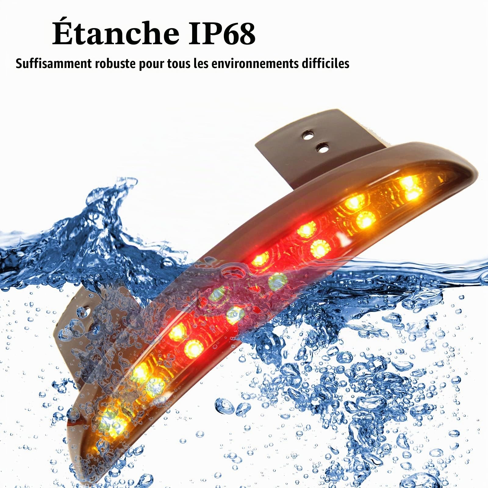 JMTBNO Feu Arrière Moto Clignotant Indicateurs 8 LED Hachée Plaque de Bord de Garde-Boue Frein Stop Arrière Arrêt Feu Lampe Intégrés pour Sportster XL883N 1200N XL1200V XL1200X