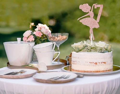 Miniatura 19 de Decoración para pastel de cumpleaños 5 de bailarina, decoración de pastel de cumpleaños de 5 años, adorables suministros de decoración de pastel