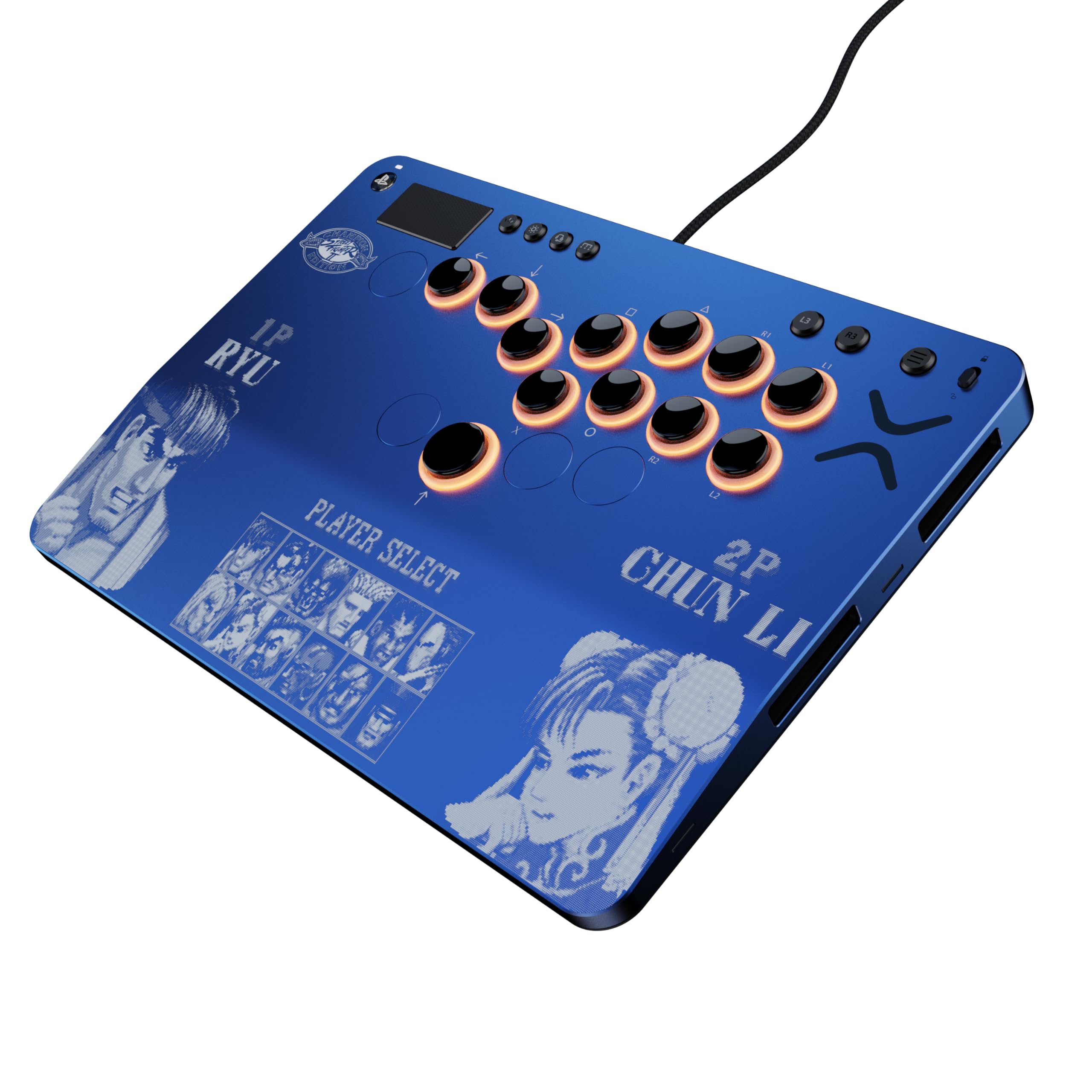 Turtle Beach Victrix Pro KO Leverless Fight Stick: Street Fighter II PS5 | Street Fighter II Champion Edition, PlayStation, Windows PC, Turnier-Arcade-Controller, 16 Cherry-Switches, schlankes Design