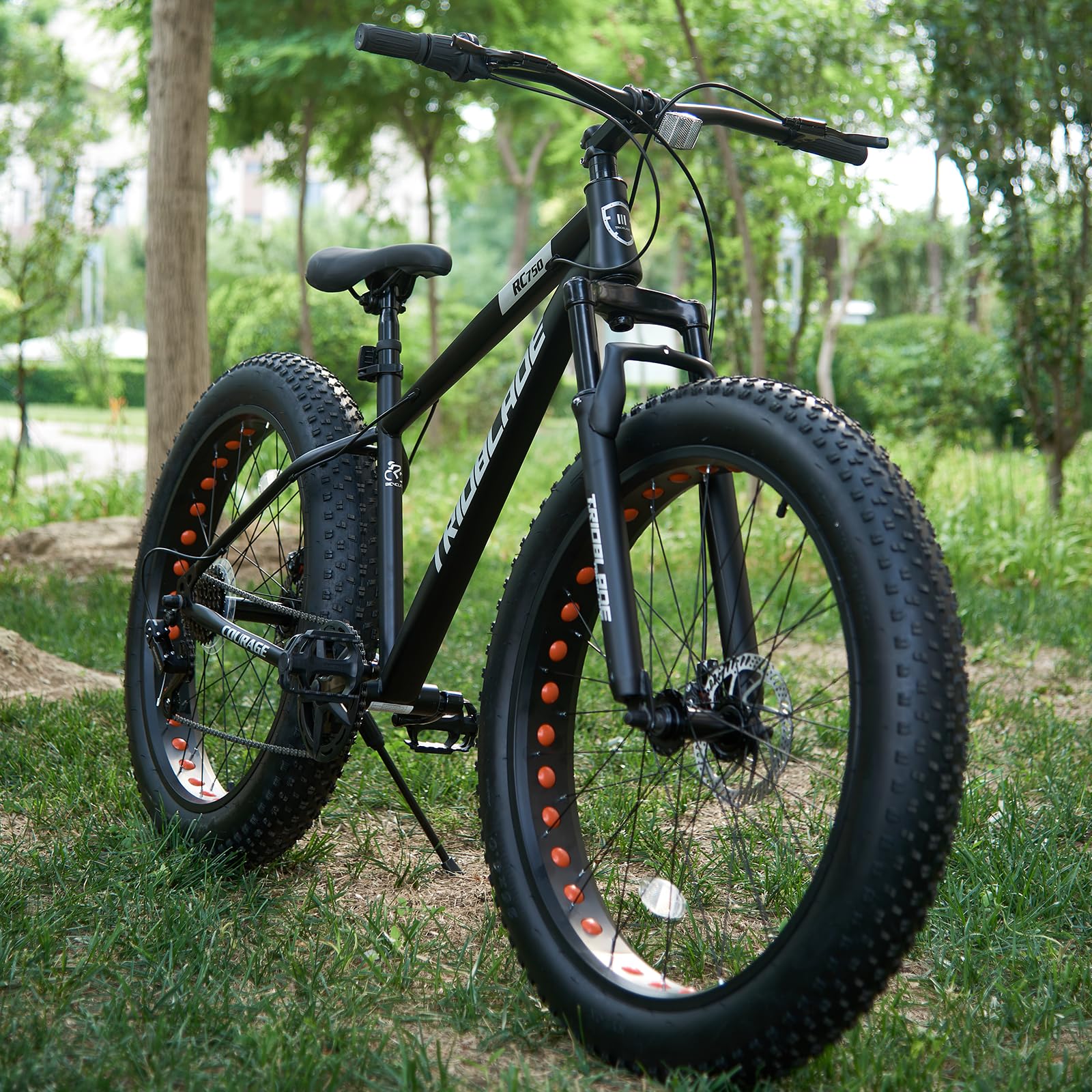KernGut 26 Zoll Erwachsene Fahrrad, Höhenverstellbar 7-Gang Mountainbikes, Frontfederung Schwere Erwachsene Fahrrad, Doppelscheibenbremsen 26 * 4 Zoll Dicke Reifen Bike, MTB Fahrräder Sport & Freizeit