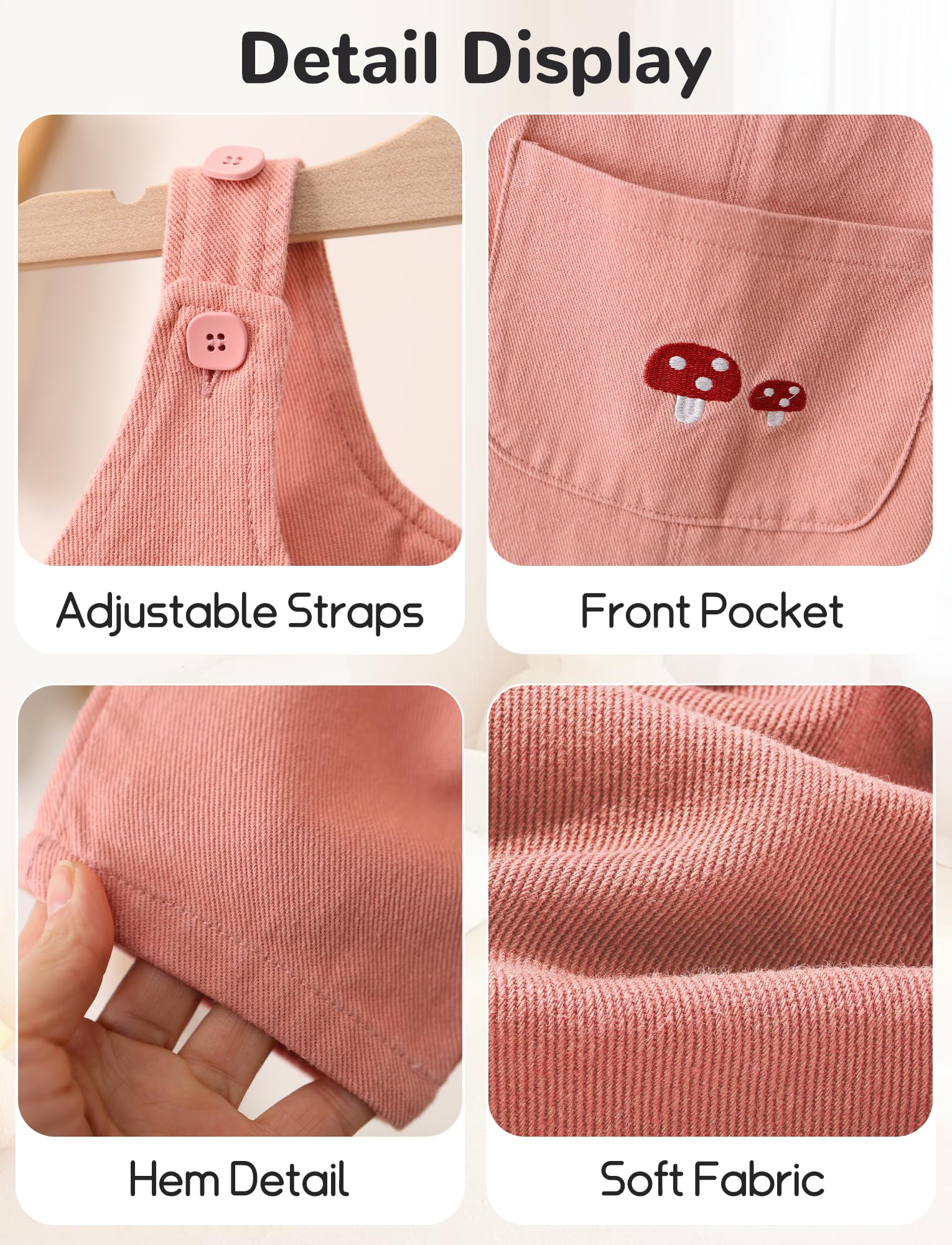 FEOYA Bébé Salopette Sans Manches Travail Fille Combinaison Pantalon Avec Bretelles Réglables Printemps Garçon Overalls Une Pièce Automne 6 Mois-5 Ans