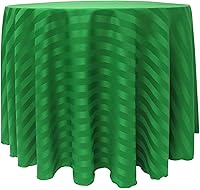 Vista 7 de ULTIMATE TEXTILE Mantel redondo de rayas satinadas de 72 pulgadas, color azul marino