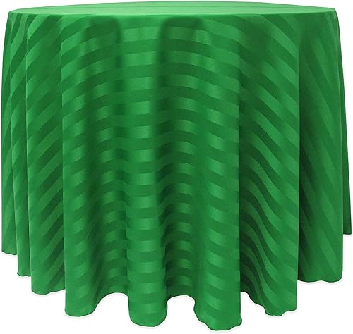 Miniatura 9 de ULTIMATE TEXTILE Mantel redondo de rayas satinadas de 60 pulgadas, se adapta a mesas de menos de 60 pulgadas de diámetro, verde claro salvia