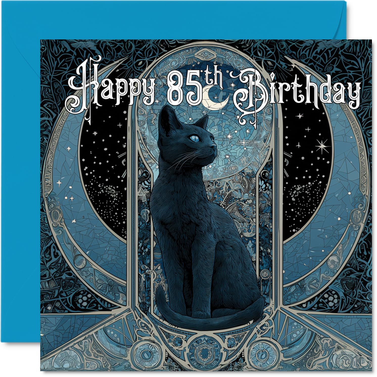 85th Birthday Cards for Women and Men, Tarot Card Cat