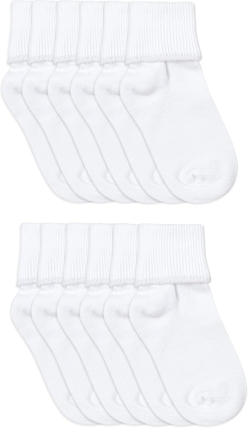 Jefferies Socks Girls Boys School Uniform Turn Cuff Cotton Socks 12 Pair Pack