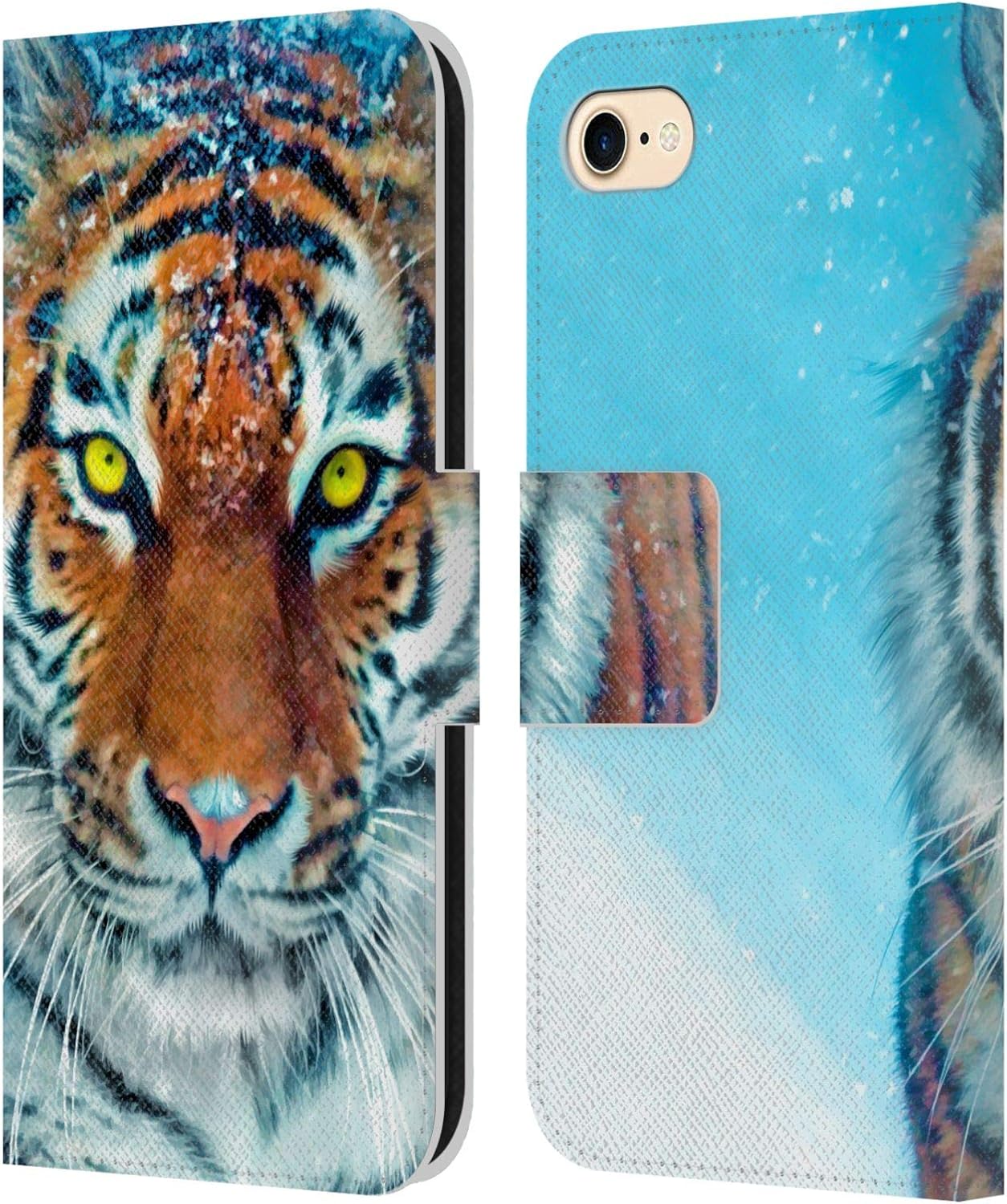 Head Case Designs Officially Licensed Aimee Stewart Tiger Lily Animals Leather Wallet Case Compatible with Apple iPhone 7/8 / SE 2020 & 2022