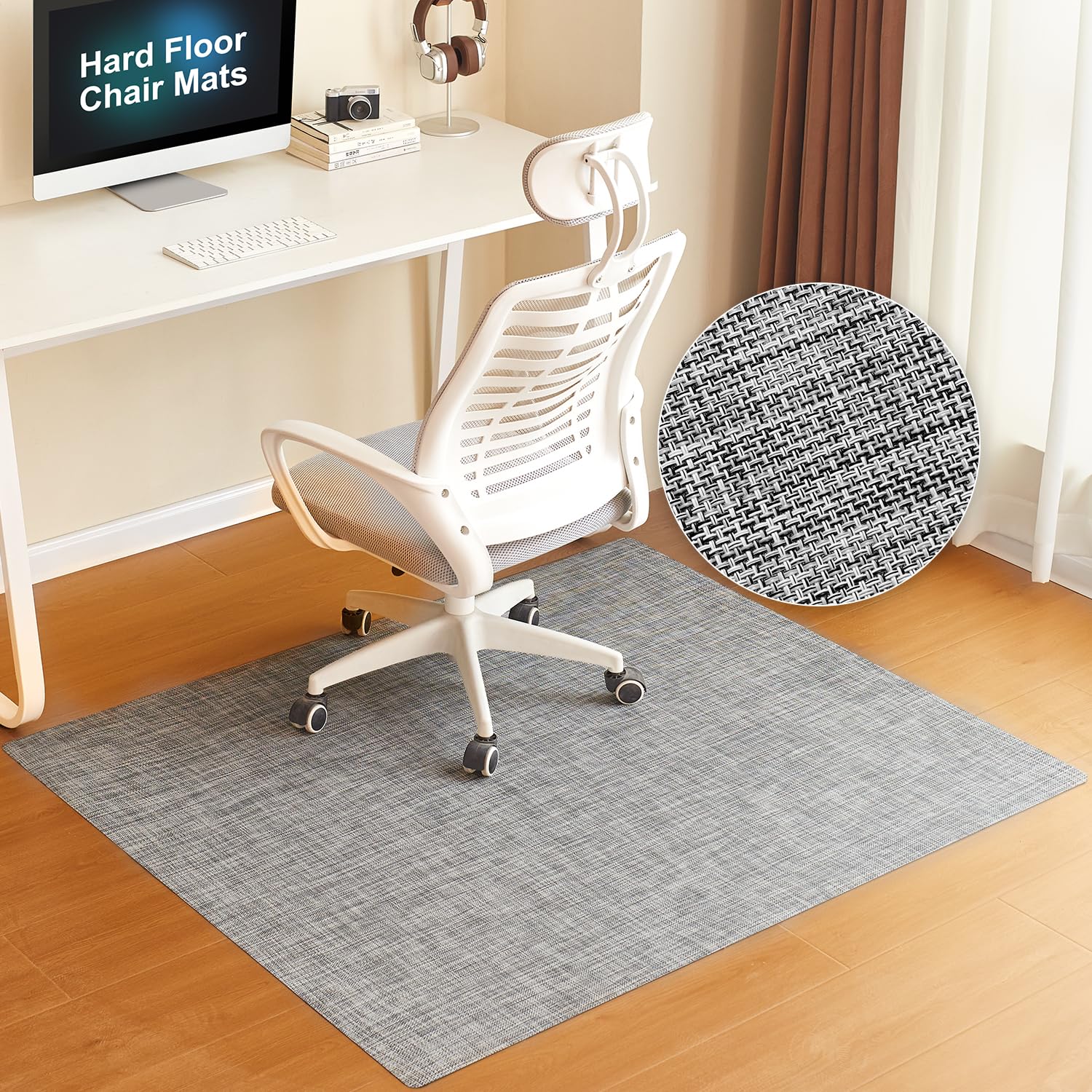 BAGAIL Office Chair Mat for Hardwood Floor, 45"x53" Heavy Duty Computer Chair Mat - Fast Flat & Smooth Glide - Non-Slip Desk Chair Floor Protector for
