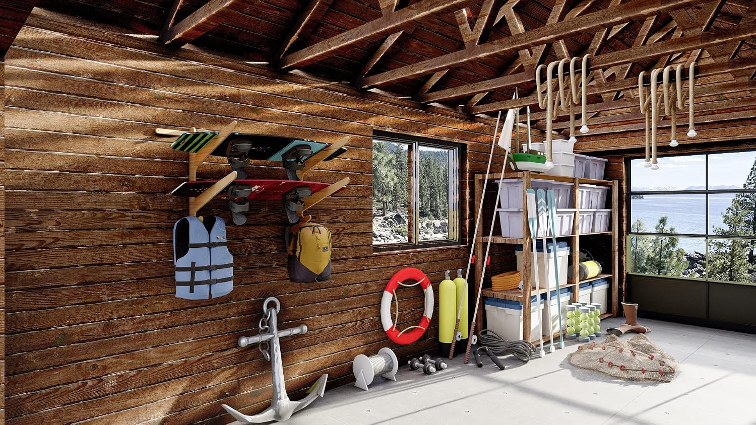 Grassracks Bamboo or Birch Wood Paddleboard Storage Rack - The O'ahu Series (Between 1-3 Boards)