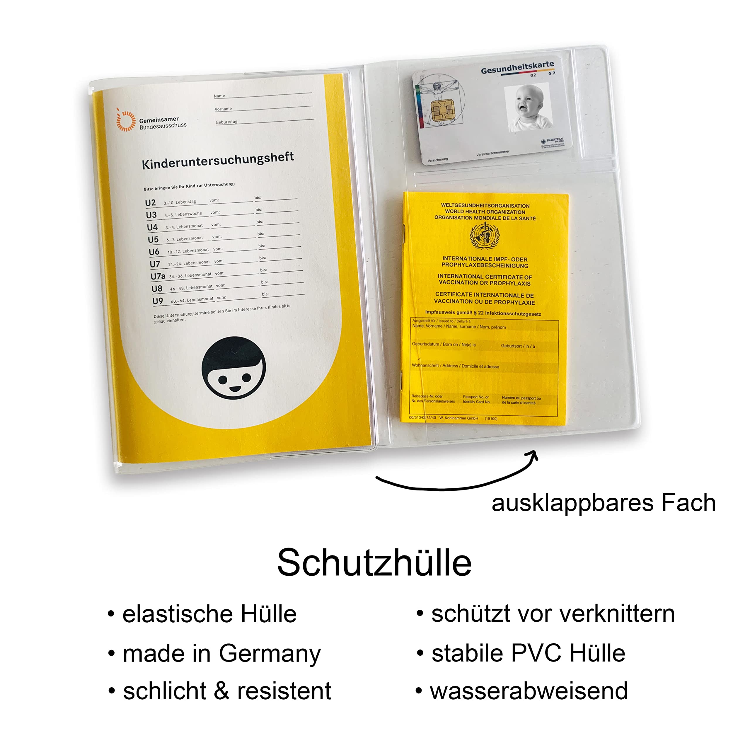 Lot de 3 housses de protection - Qualité supérieure - Protection des documents importants - Organza pour carnet d'examen - Naissance