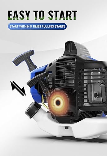 Miniatura 6 de WILD BADGER POWER - Desbrozadora de malezas de 26 cc a gas, recortadora de cuerdas 2 en 1 de 15 pulgadas con eje curvo, peso ligero de 9.9 libras