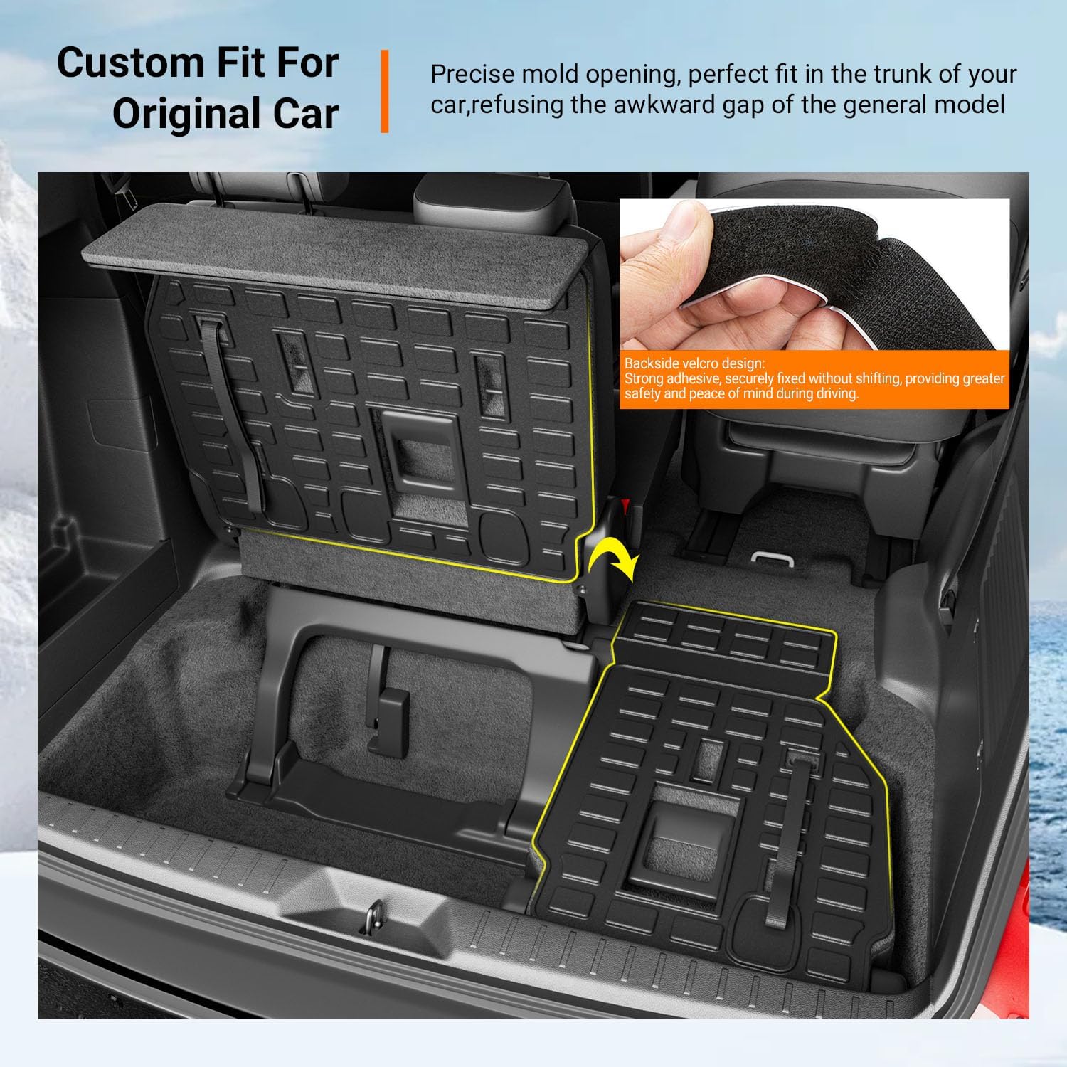 powoq Backrest Mat Compatible with 2021-2026 Toyota Sienna 3rd Row Back Seat Protector TPE Cargo Liner Cargo Mat Replacement for 2021 2022 2023 2024 2025 2026 Toyota Sienna Accessories(Backrest Mat) - Image 2