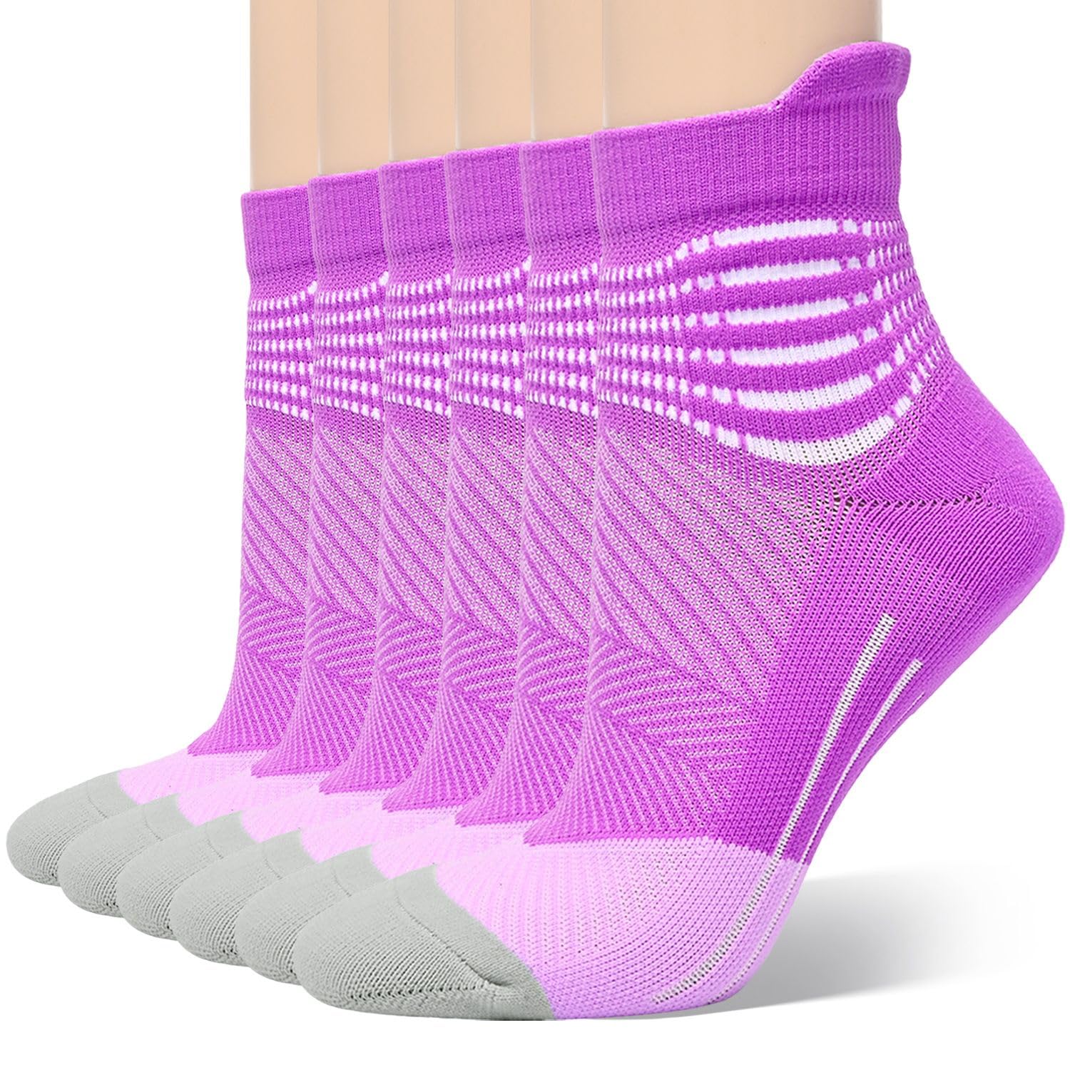 IRAMY Compression Ankle Support Socks Women Wicking Cushioned Athletic Plantar Fasciitis Relief 3/4/6 Pairs