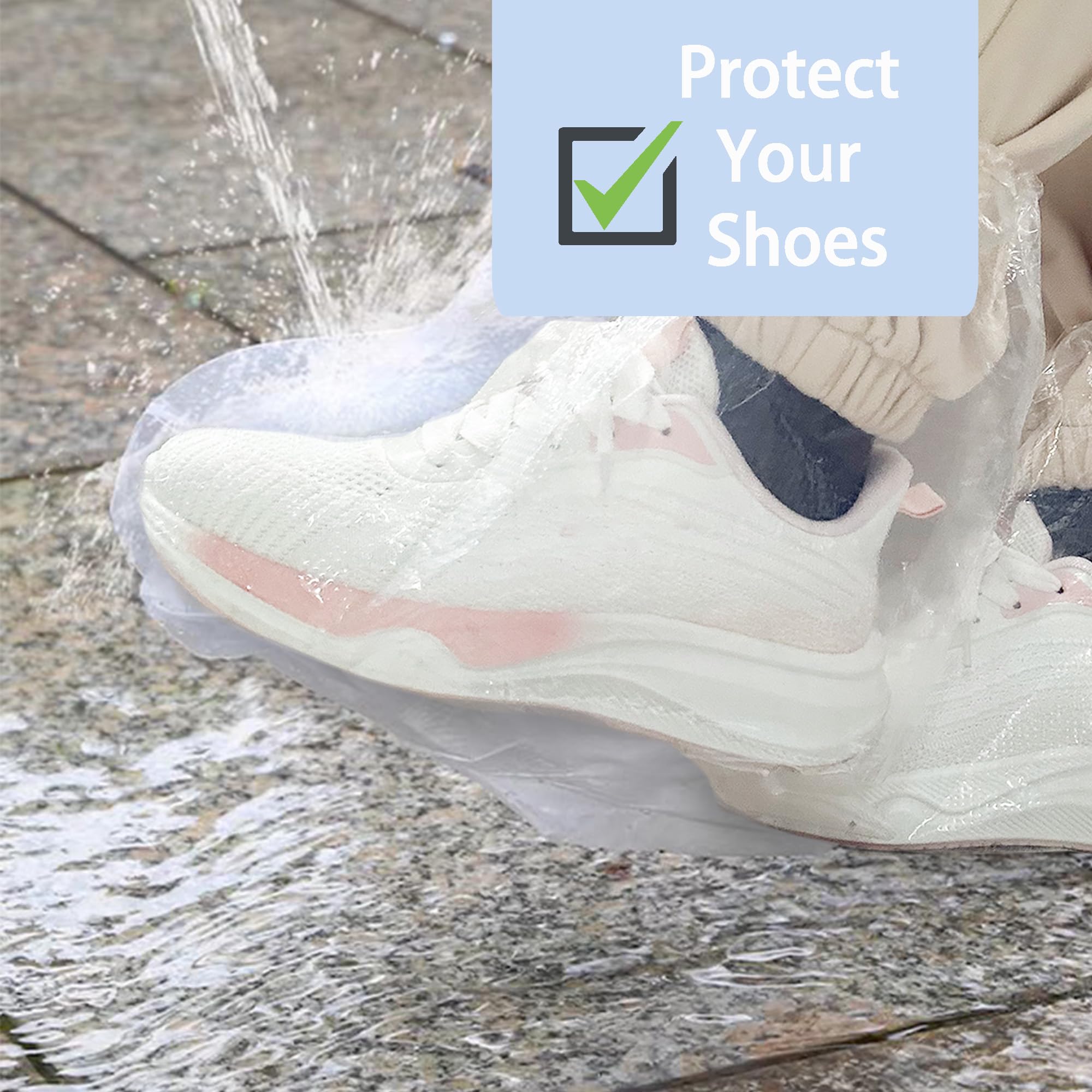 Rain Shoe Covers Disposable Boot Covers Elastic Plastic Shoe Covers for Rain Portable Waterproof Shoes Cover for Men Women Rainy Outdoor Indoor (10pack,5pairs)