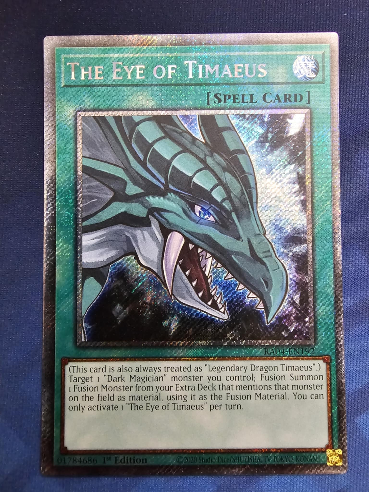 Amazon.com: The Eye of Timaeus (Platinum Secret Rare) - RA04-EN192 -  Platinum Secret Rare