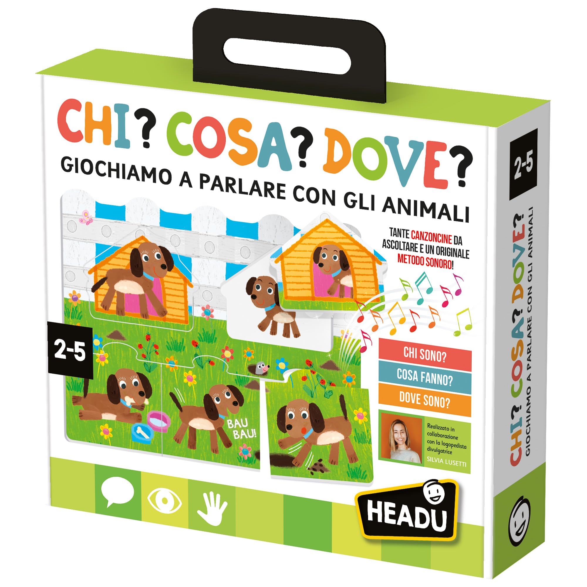 HEADU - Chi Cosa Dove - Giochiamo a Parlare Con Gli Animali! | Giochi Educativi 2 3 4 5 Anni, Sviluppo Linguaggio Bambini, Gioco Didattico, Giochi da Tavolo Bambini, Regalo Bambina, Regalo Bambino