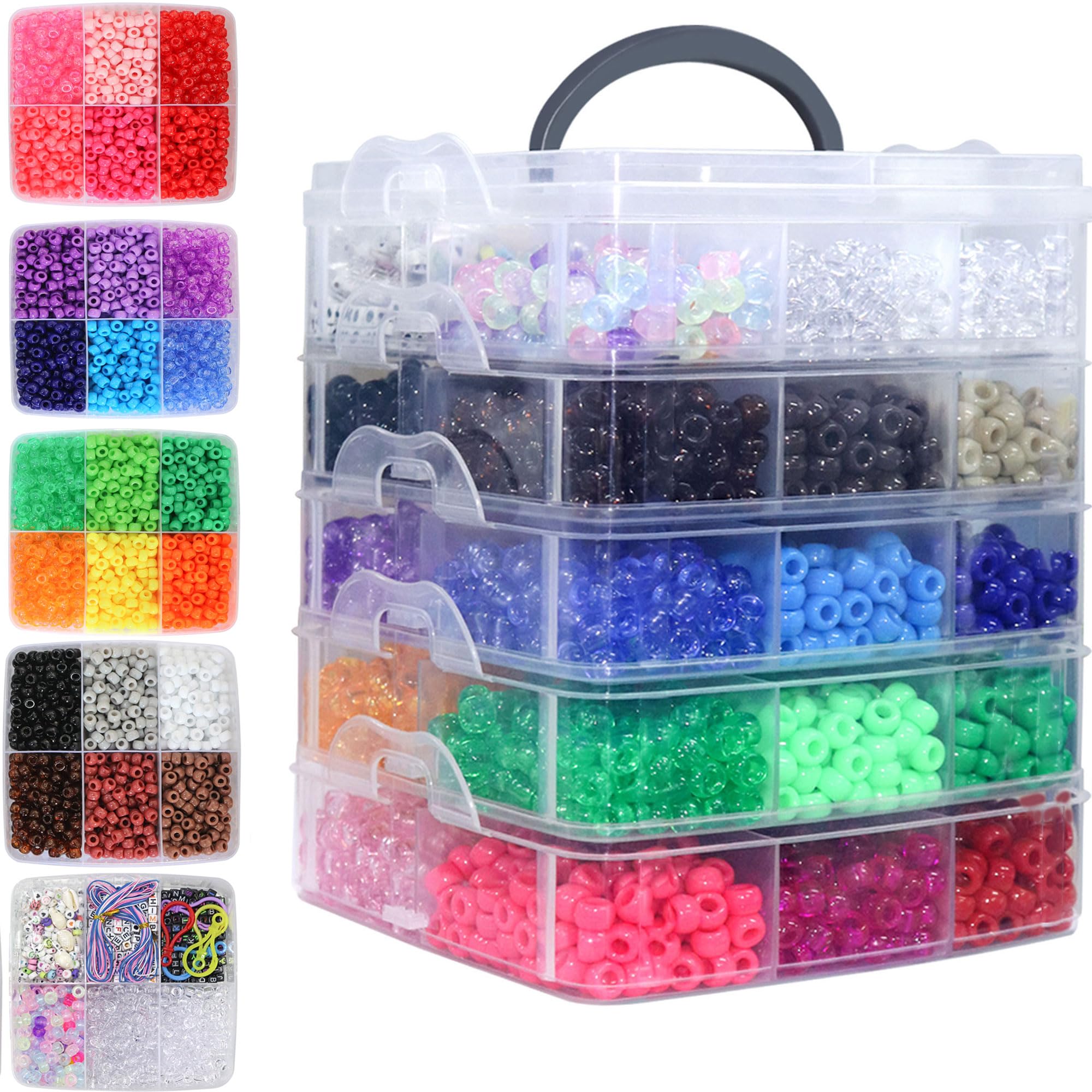 Amazon.com: LIS HEGENSA Pony Beads Bulk,Kandi Beads for Necklace