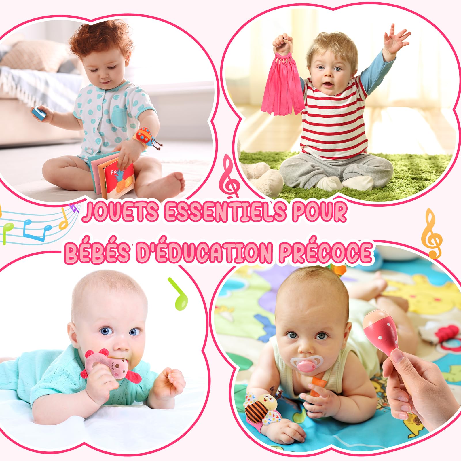 Toyzey Jouet Bébé 0-6 Mois Jouet Peluche Chenille Musicale Cadeau de Naissance 0-6 Mois Bébé Fille Jouet Sensoriels Montessori Éveil 0-12 Mois Jeux Bebe 0-6 Mois Cadeau Bebe 0-12 Mois Fille
