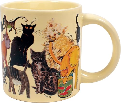 Miniatura 5 de The Unemployed Philosophers Guild Taza artística con gatos y gatitos de pinturas famosas a lo largo de la historia del arte, viene en una divertida
