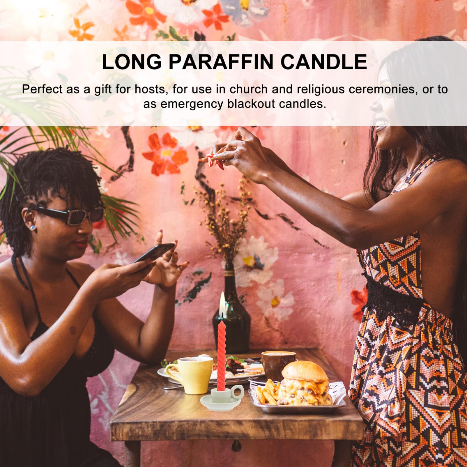 Vaguelly 12 Velas Largas de Parafina Rojas Espesas para Decoración de Bodas y Cenas Románticas, Fáciles de Usar y Crean Ambiente Cálido