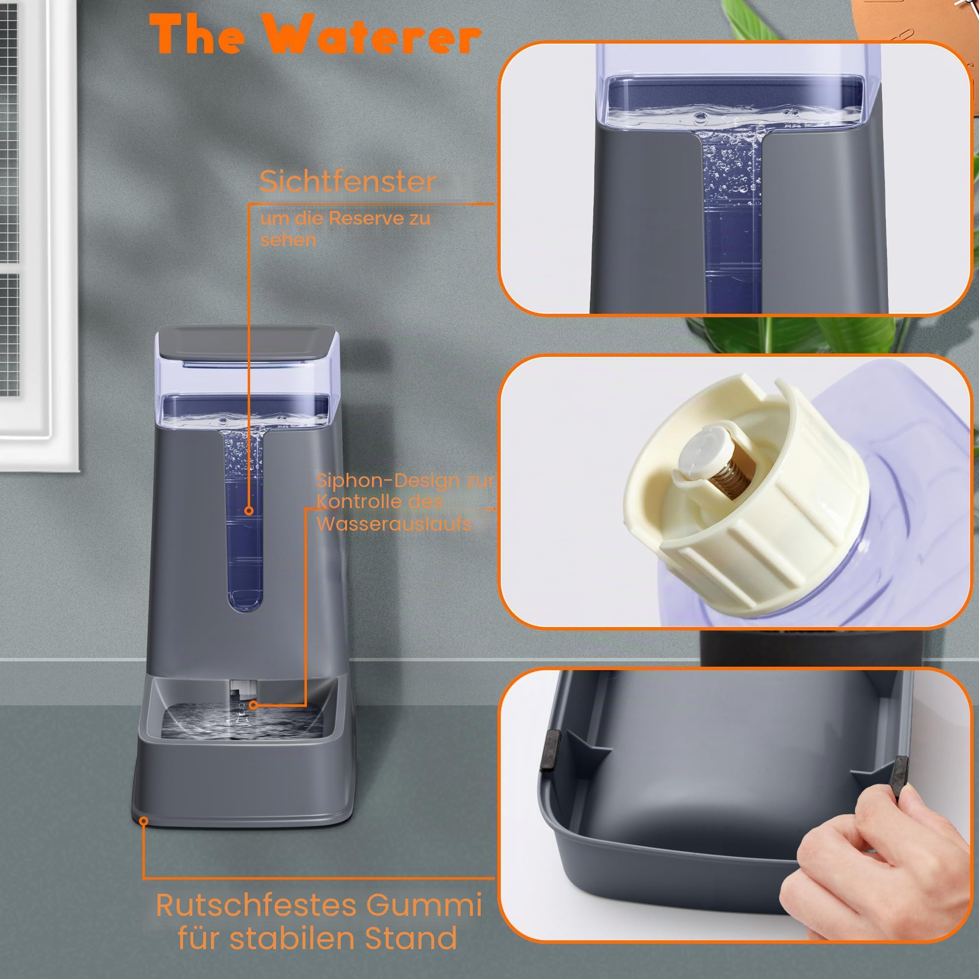 Automatischer Futterspender für Katzen und Hunde, Schwerkraft-Hundefutter- und Wasserspender-Set für kleine, mittelgroße und große Haustiere, 3,5 l x 2