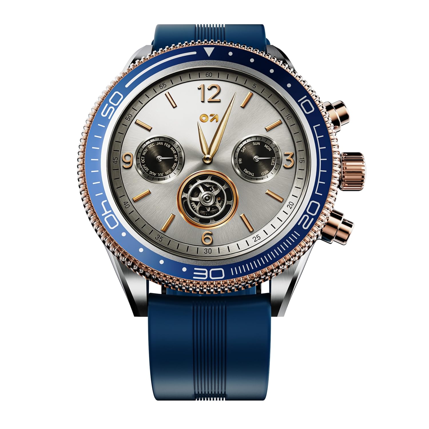 GOBOULT Saber Smart Watch with blue strap and silver casing