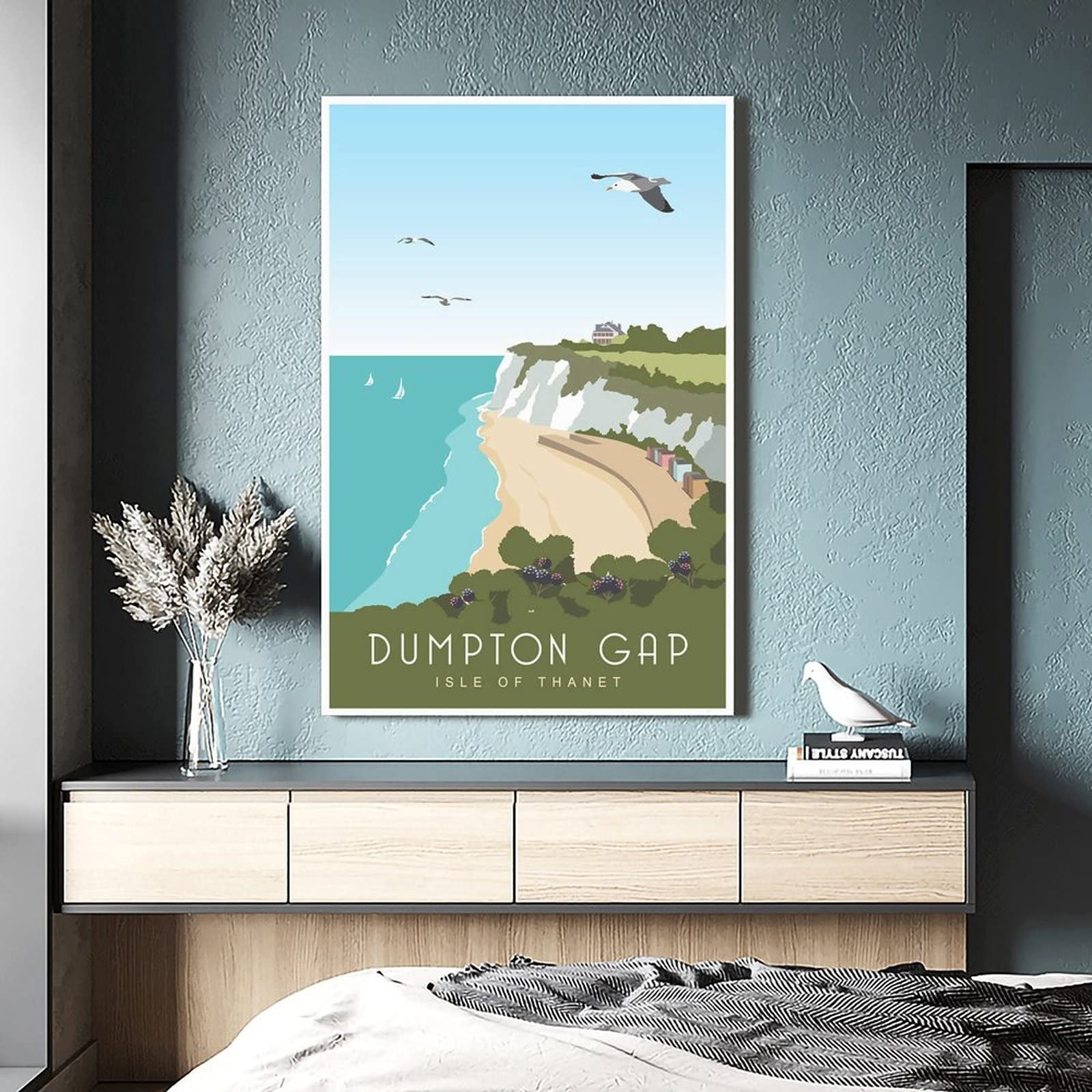 Póster decorativo de viaje de la isla de Thanet de la playa de Kent carteles decorativos de dormitorio moderno de la lona del arte del cartel de la pintura de los carteles de la pared de arte