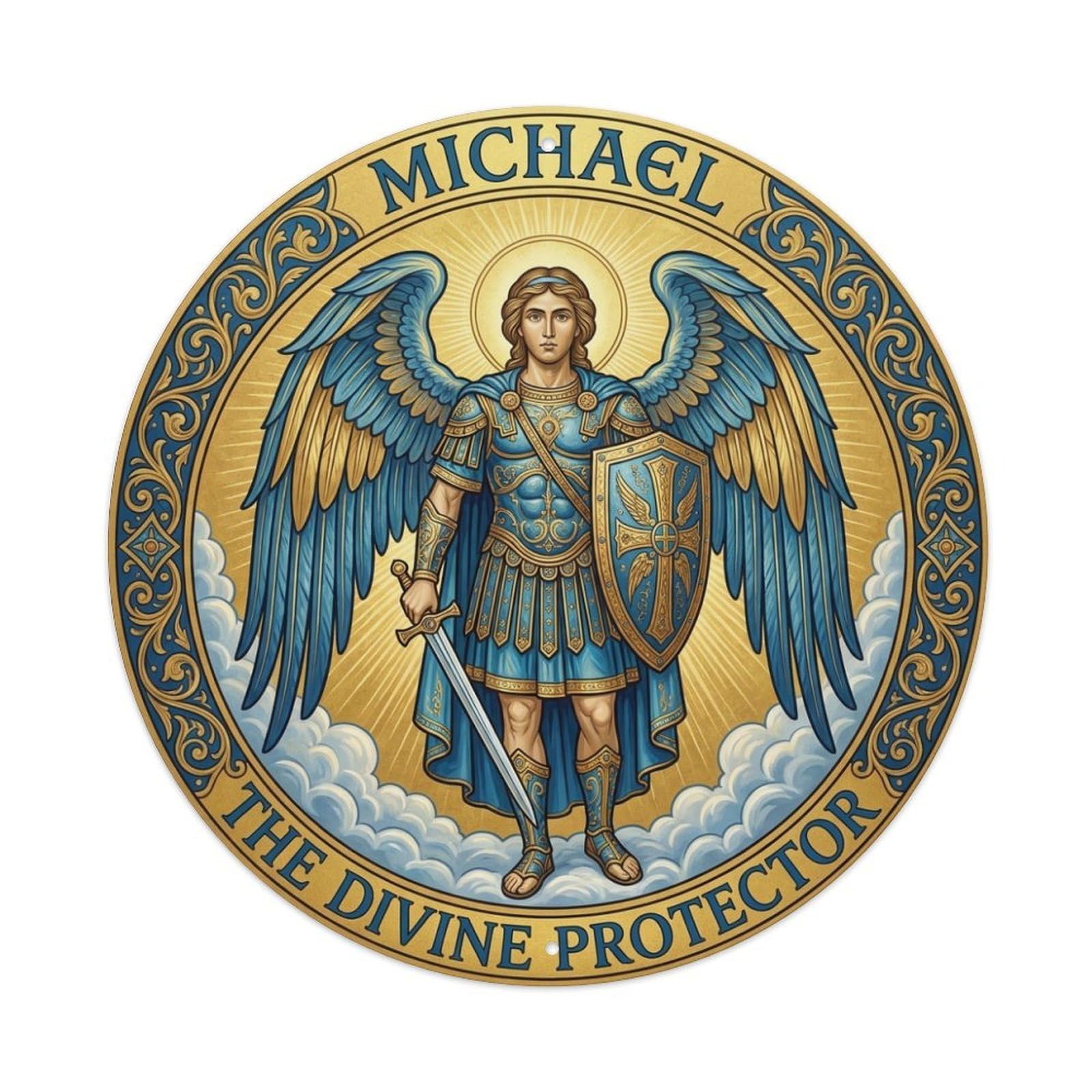 Faith The Divine Protector St Michael Archangel Metal Tin Sign