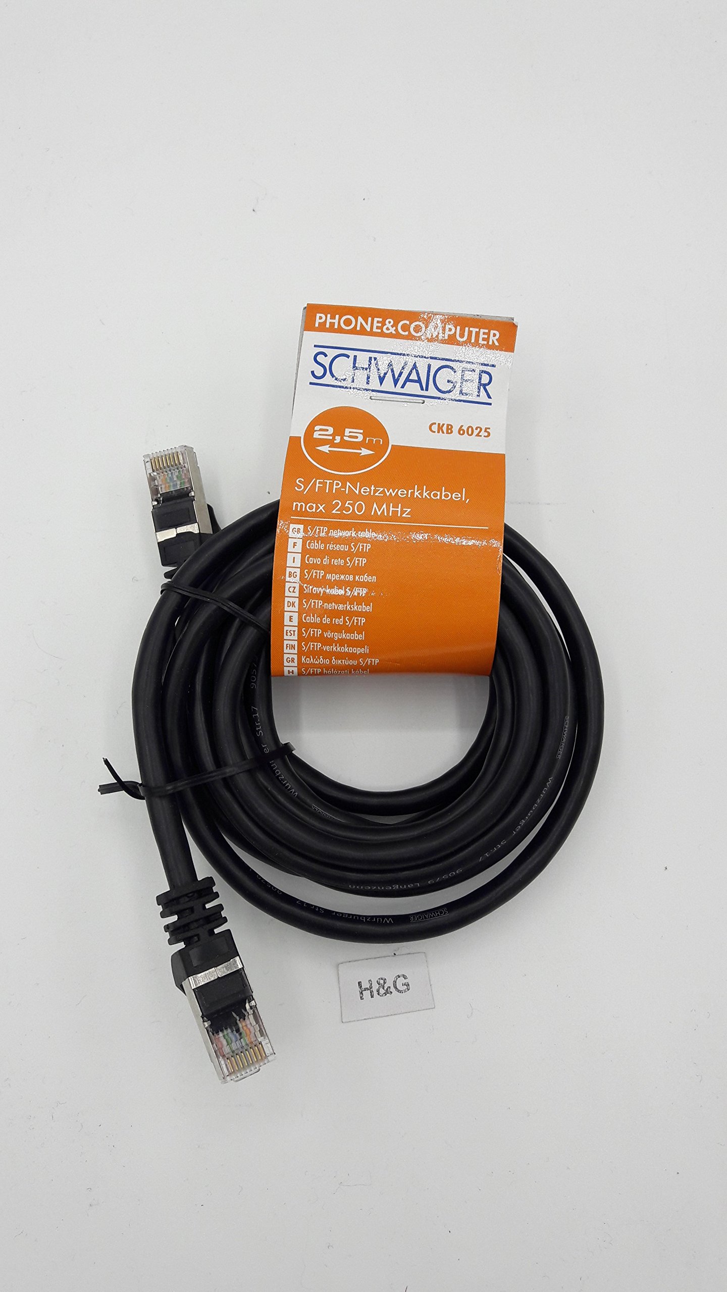 Schwaiger CAT6 Netzwerkkabel, S/FTP, 2,5 m, schwarz (CKB6025 053)