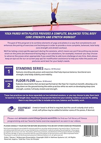 Miniatura 2 de Gentle Yoga Plus Pilates DVD Abs Core Flexibility Balance Two Total Body At Home Workouts with Jessica Smith