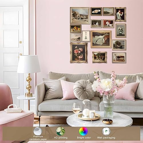 Miniatura 3 de LANCHI95 15 piezas de arte de pared vintage, impresiones artísticas de galería Moody, pósteres eclécticos franceses vintage para dormitorio, sala de