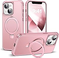 Vista 48 de Funda de grado militar compatible con iPhone 14 Plus de 6.7 pulgadas, con soporte magnético invisible tipo anillo, compatible con MagSafe y gran