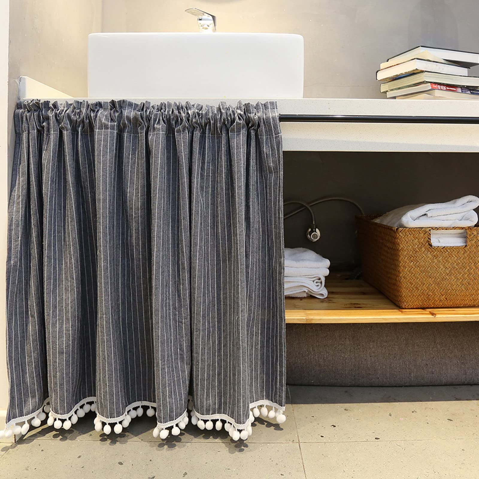 Tenda Sottolavello Con Binario - Grigio, Senza Foratura Per Cucina O Bagno - Foto 6