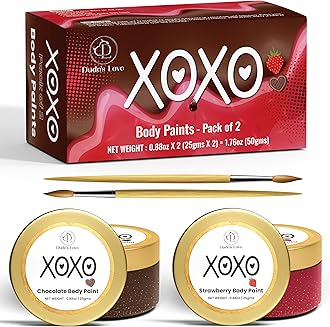 Edible Flavored Body Paints Set for Couples – Honeymoon Gifts Set | Stawberry & Chocolate | Pack of 2 – Enhance Fun & Intimacy with Skin-Friendly, Mess-Free | Easy-to-Clean – (0.88oz x 2 )1.76 Oz