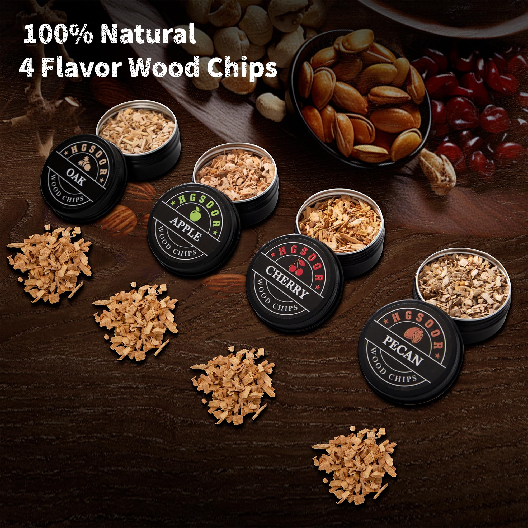 Kit de ahumador de whisky, kit de ahumador de bebidas antiguas, kit de ahumador de cóctel con linterna, 4 sabores de chips de madera y piedras de whisky, kit de ahumador de bourbon, regalos de