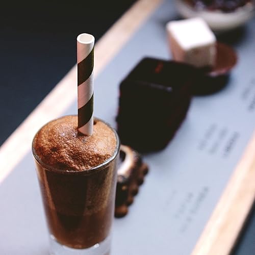 Vista 9 de Pomp Pajitas de papel decorativas 100% biodegradables color azul bebé (100 unidades) Pajitas de bebida de tamaño estándar ecológicas de larga