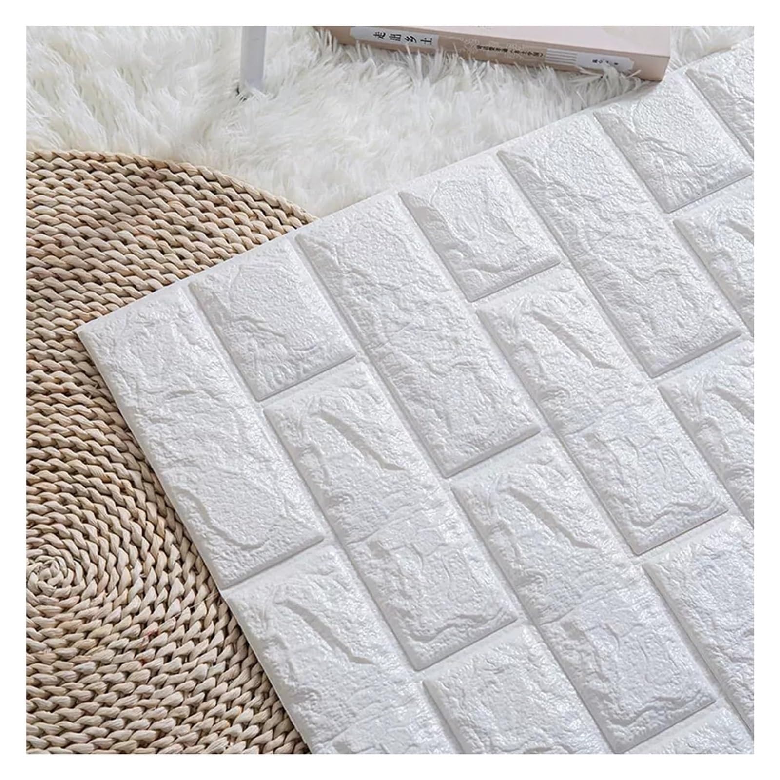 LKLNKVL self-adhesive wallpaper, Wall panel，3d Panels Self Adhesive 10pcs Waterproof White Brick Pattern Stickers Material
