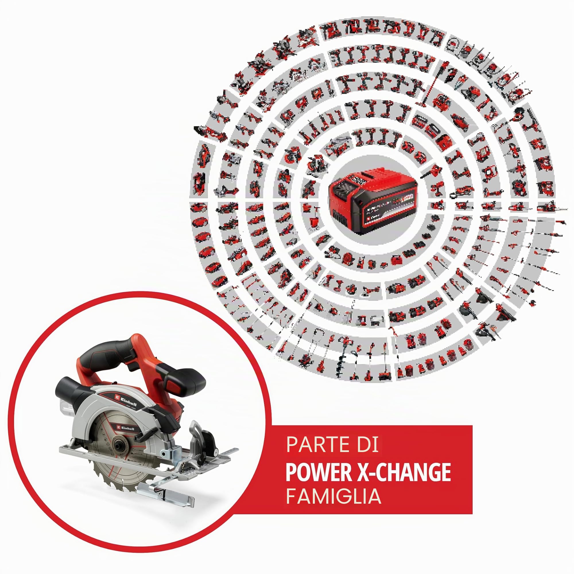 Einhell 4331207 Circolare Fili Te-CS 18/165-1 Li-Solo Power X-Change (Tavolo per Sega Realizzato in Alluminio, Montaggio Semplice Attrezzi, Fornito Senza Batteria o Carico)