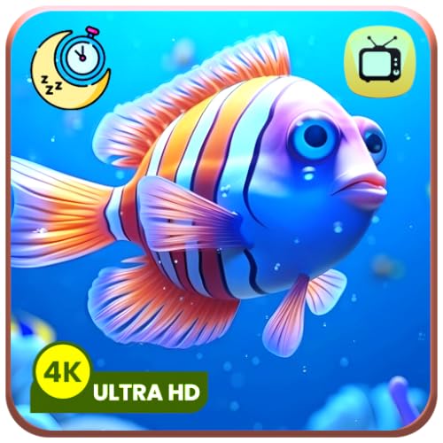 Acuario de arrecifes de coral vibrante con peces tranquilos y relajantes sonidos oceánicos de pantalla