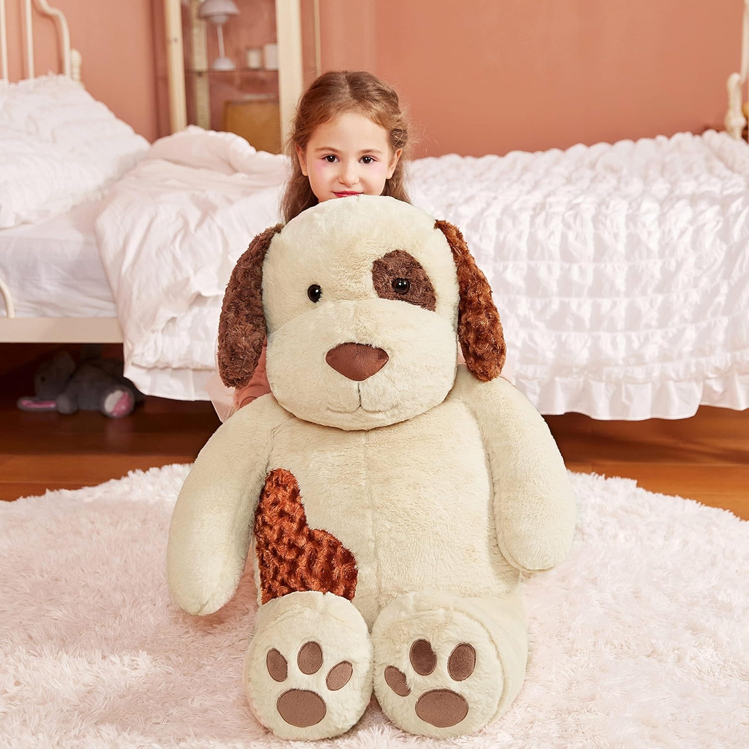 IKASA Giant Dog Labrador Stuffed Animal Plush Toys,Puppy Soft Toy Large Cute Huge Jumbo Big Size Plushie,Gifts for Kids (30 inches, Light Brown) - Image 6