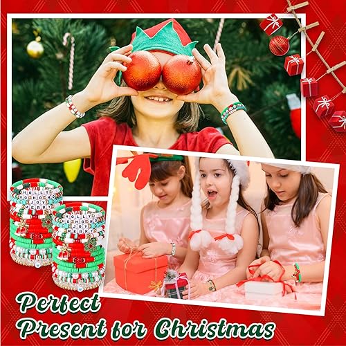 Miniatura 6 de Siifert Juego de 48 pulseras de Acción de Gracias Heishi Surfer con cuentas, pulseras de Acción de Gracias a granel, pulsera elástica de arcilla