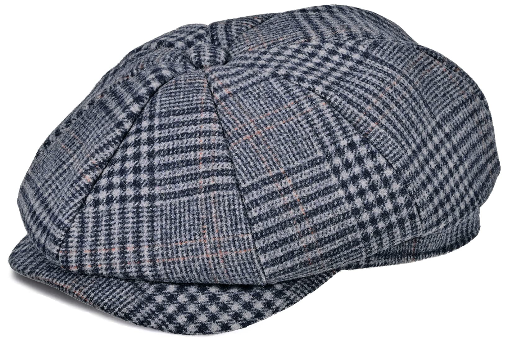 Dsia ZamurMens Newsboy Cap High Woolen Tweed Gatsby Hat Ivy Cabbie Flat Golf Cap for Fathers Women Unisex