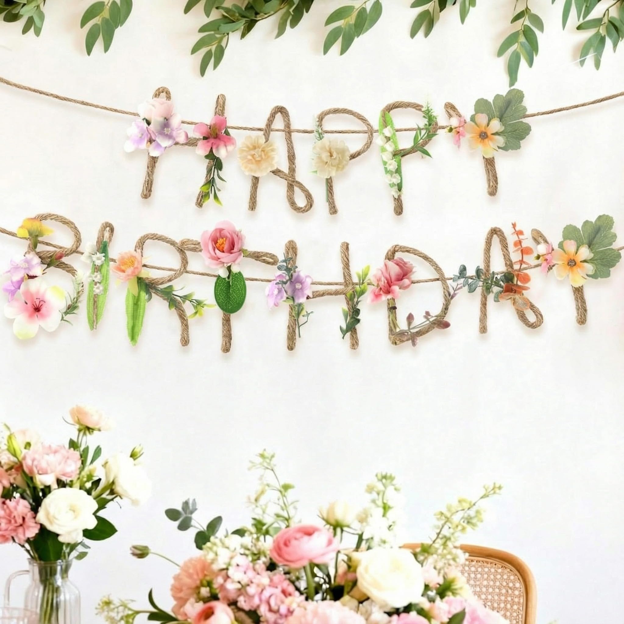 Norme 2 Pcs Wildflower Birthday Party Decorations Banner 13.2ft