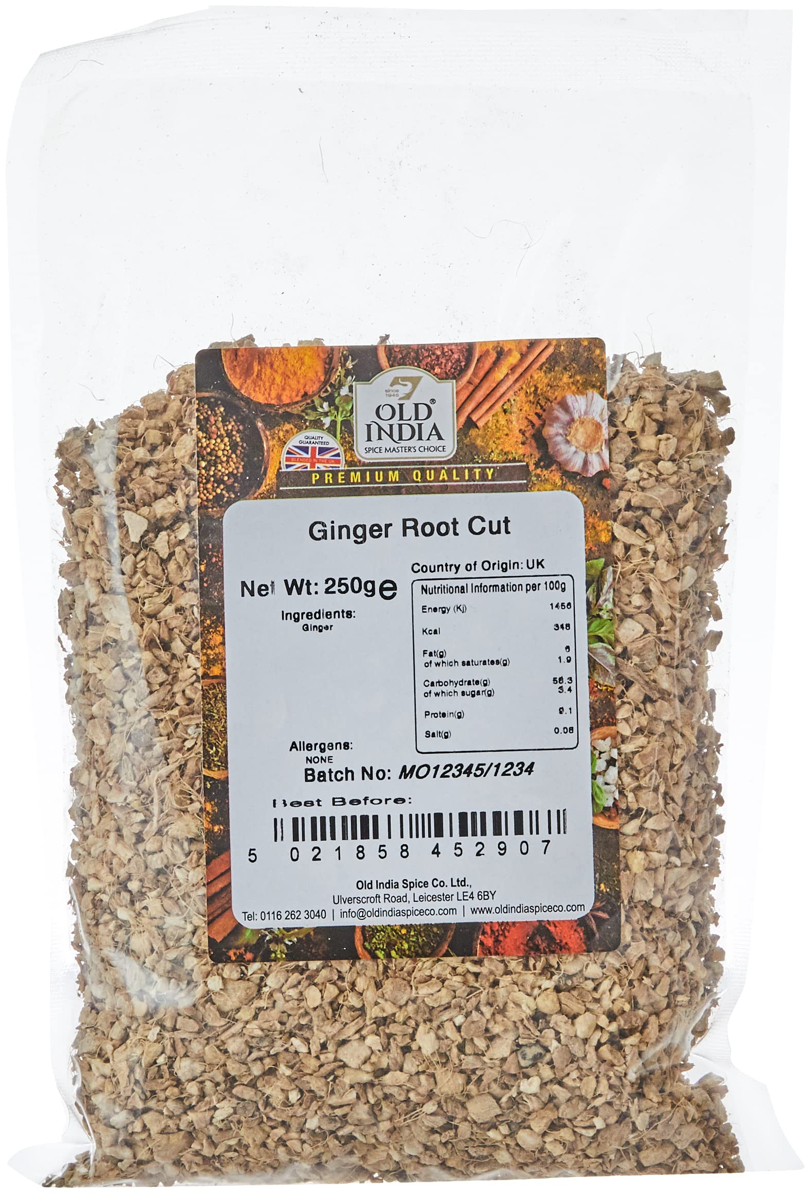 Old India Ginger Root Cut 250g